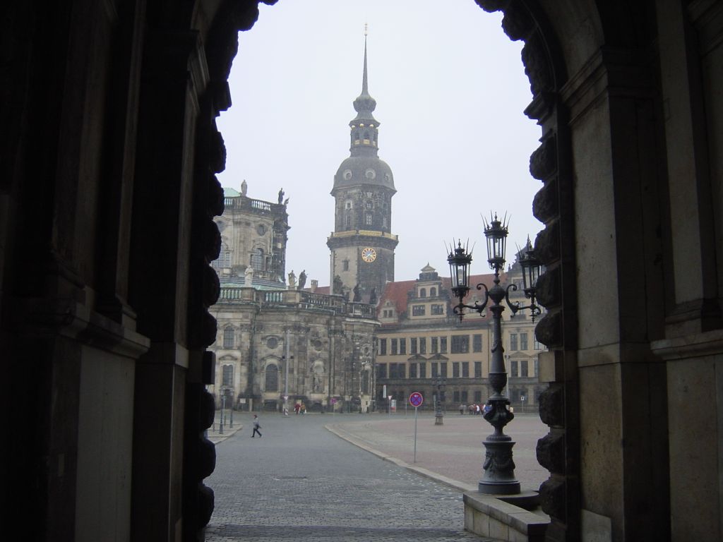 

This is a pic from under the arch of the opera house, towards a church steeple.
Unfortunately, I didn't get in the opera house this time -- maybe next time.

