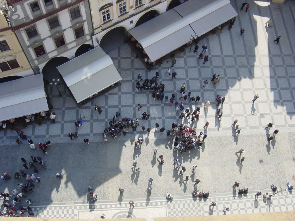 
Looking down from the top of that church.

