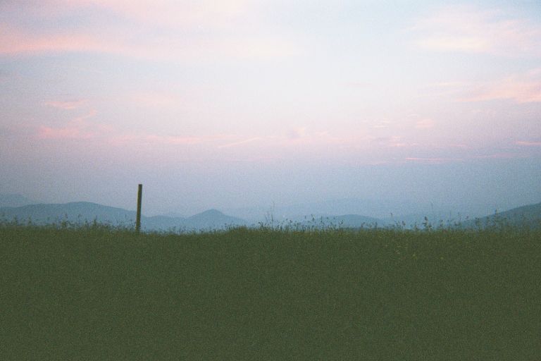 
Sunset from Max Patch Mtn.  Through several of these pictures you may have 
noticed some little poles sticking up, this is so that you can find your
way when there is snow covering everything.  No trees means no blazes!
