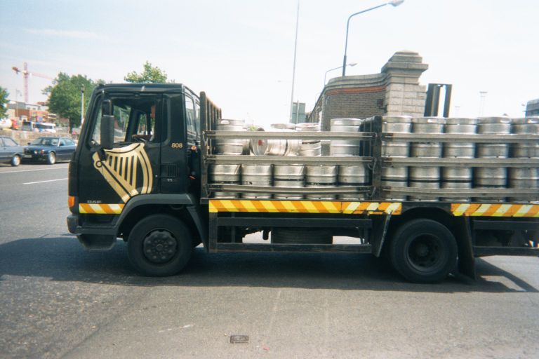 
A truck leaving the brewery.  That's a lot of beer.
